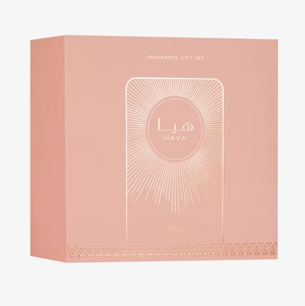 Lattafa Set Perfume Haya para Mujeres con Elegante Diseño y Aroma Exquisito
