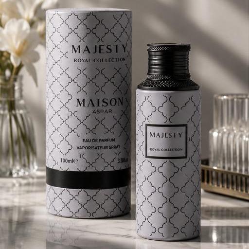 Maison Asrar Perfume Royal Collection Majesty EDP 100 ml para Hombres y Mujeres Fragancia Unisex de Alta Calidad