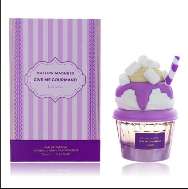 Lattafa Perfume Mallow Madness EDP para Hombres y Mujeres 75 ml Fragancia Unisex con Diseño de Cupcake
