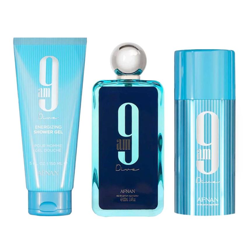 Afnan Set de Regalo Perfume 9 AM Dive para Hombres con Fragancia Fresca y Atractiva