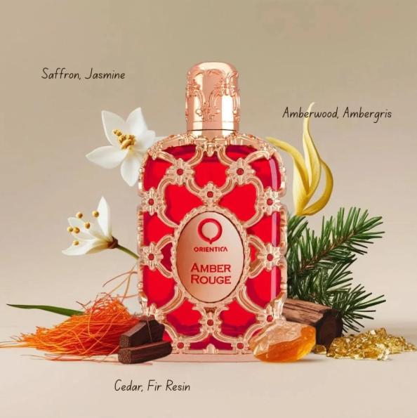 Orientica Perfume Amber Rouge EDP para Hombres y Mujeres 80 ml Fragancia Unisex de Alta Calidad
