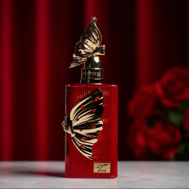 Riiffs Perfume Hoor ExDP para Mujeres 100 ml con Diseño de Mariposa Roja y Dorada