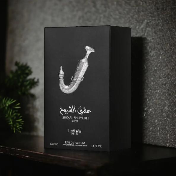 Lattafa Perfume Ishq Al Shuyukh Silver EDP para Hombres 100 ml Fragancia Masculina de Alta Calidad
