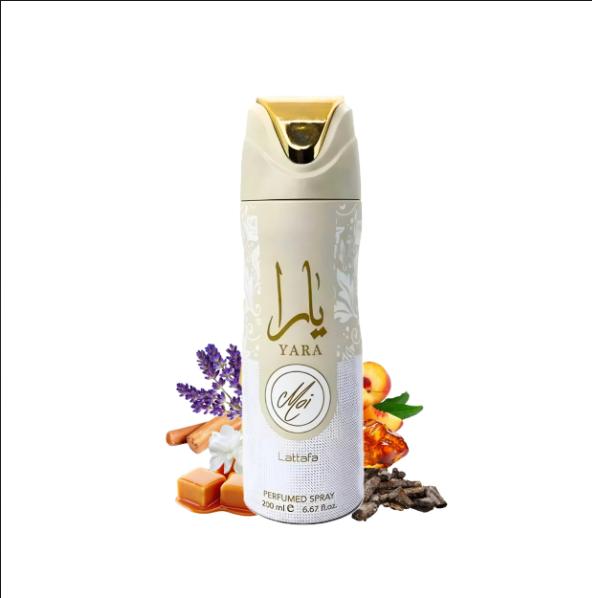 Lattafa Desodorante Yara Moi para Mujeres 200 ml Perfumado Spray de Calidad Superior