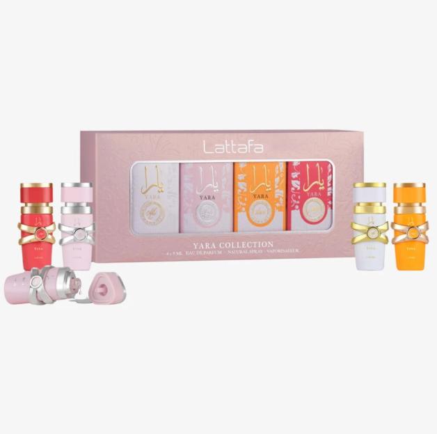 Lattafa Set de Regalo Perfume My Yara Collection 4x5 ml para Mujeres Fragancias Elegantes y Aromáticas