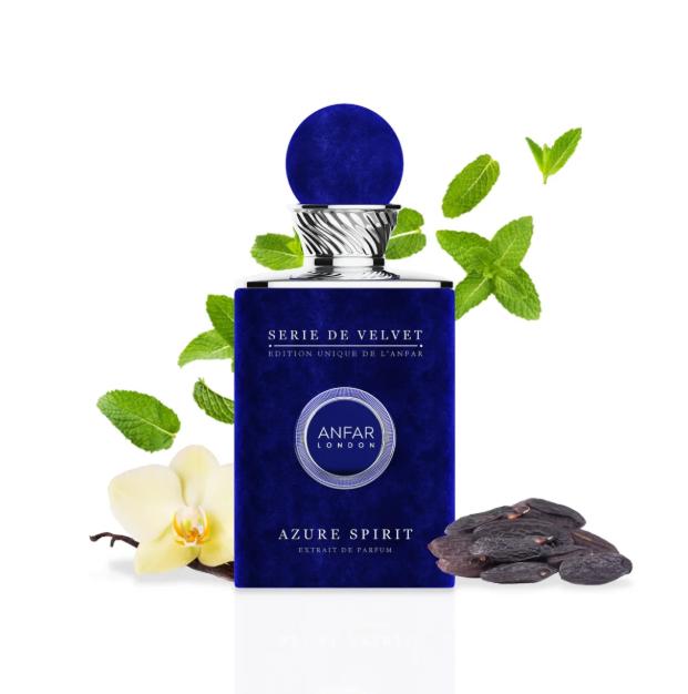 Anfar Perfume Azure Spirit ExDP para Hombres 100 ml Serie de Velvet Edición Única de Anfar London