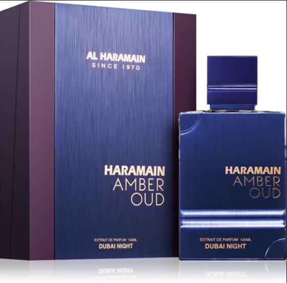Perfume Amber Oud Dubai Night Extrait de Parfum para hombres de 100 ml de Al Haramain