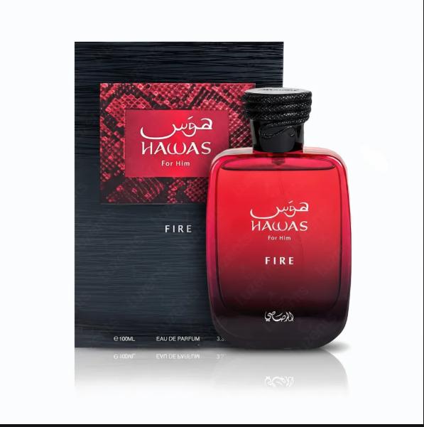 Rasasi Perfume Hawas for Him Fire EDP para hombres de 100 ml Fragancia Masculina de Alta Calidad