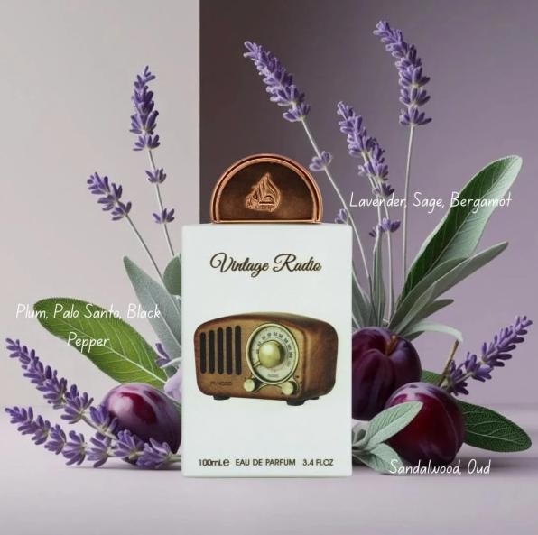 Lattafa Perfume Vintage Radio EDP para Hombres y Mujeres 100 ml Fragancia Unisex de Calidad Superior