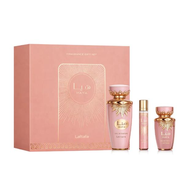 Lattafa Set Perfume Haya para Mujeres con Elegante Diseño y Aroma Exquisito